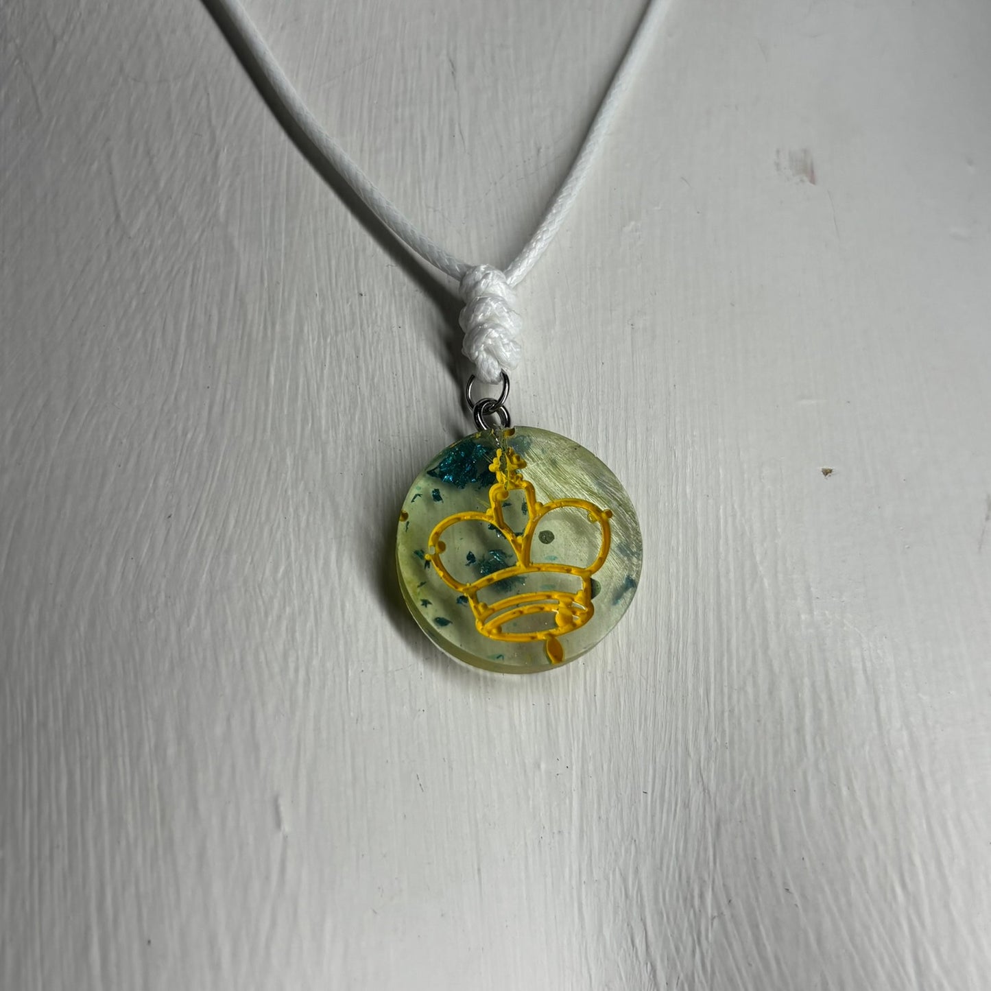 Green Translucent King - Handmade Resin Chess Necklace