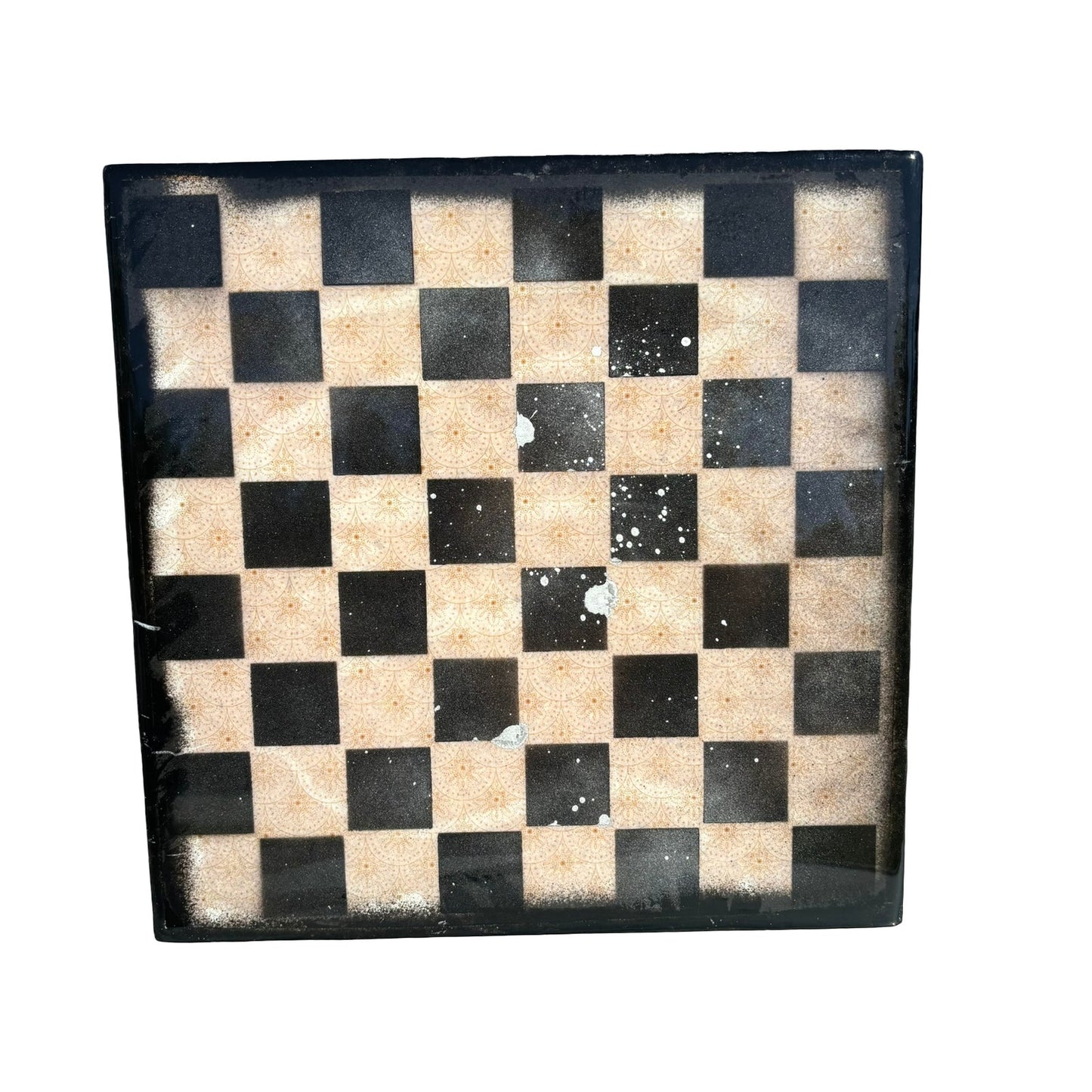 Cream Pattern - Resin Coated Chess Board