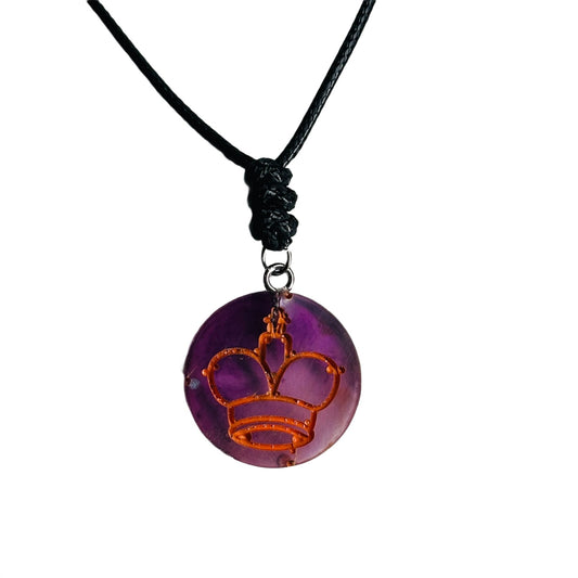 Purple King - Handmade Resin Chess Necklace
