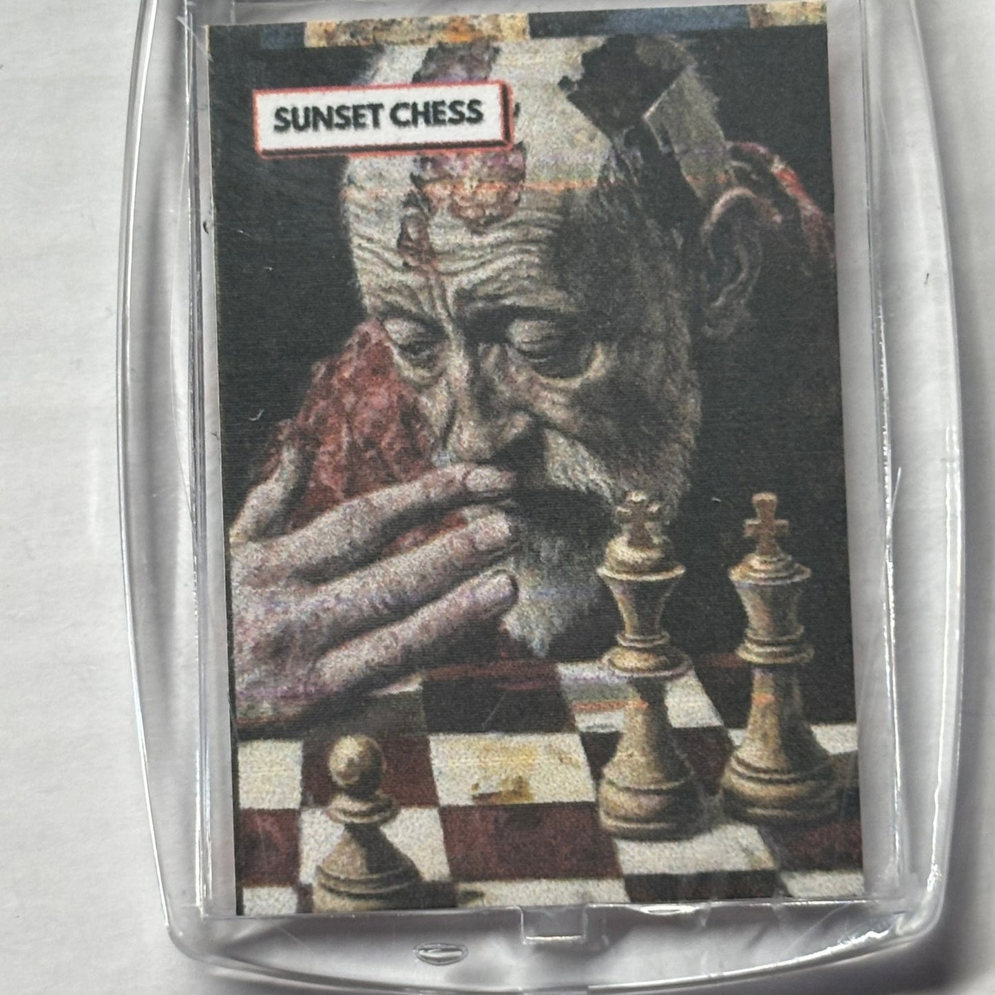 Distraught Man - Chess  Photo Keychain