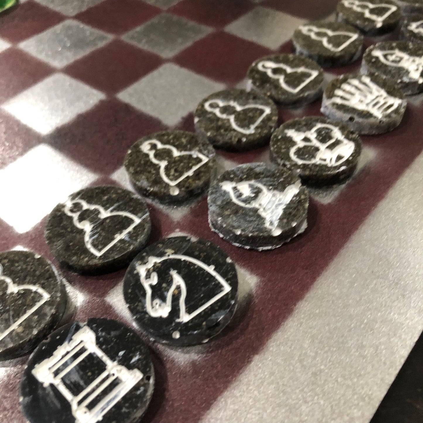 Space Red - Painted Chess Set