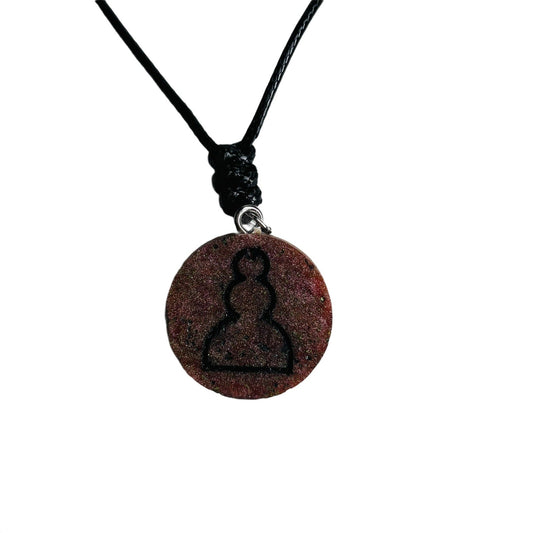 🎁 Burgundy Pawn  - Handmade Resin Chess Necklace (100% off)