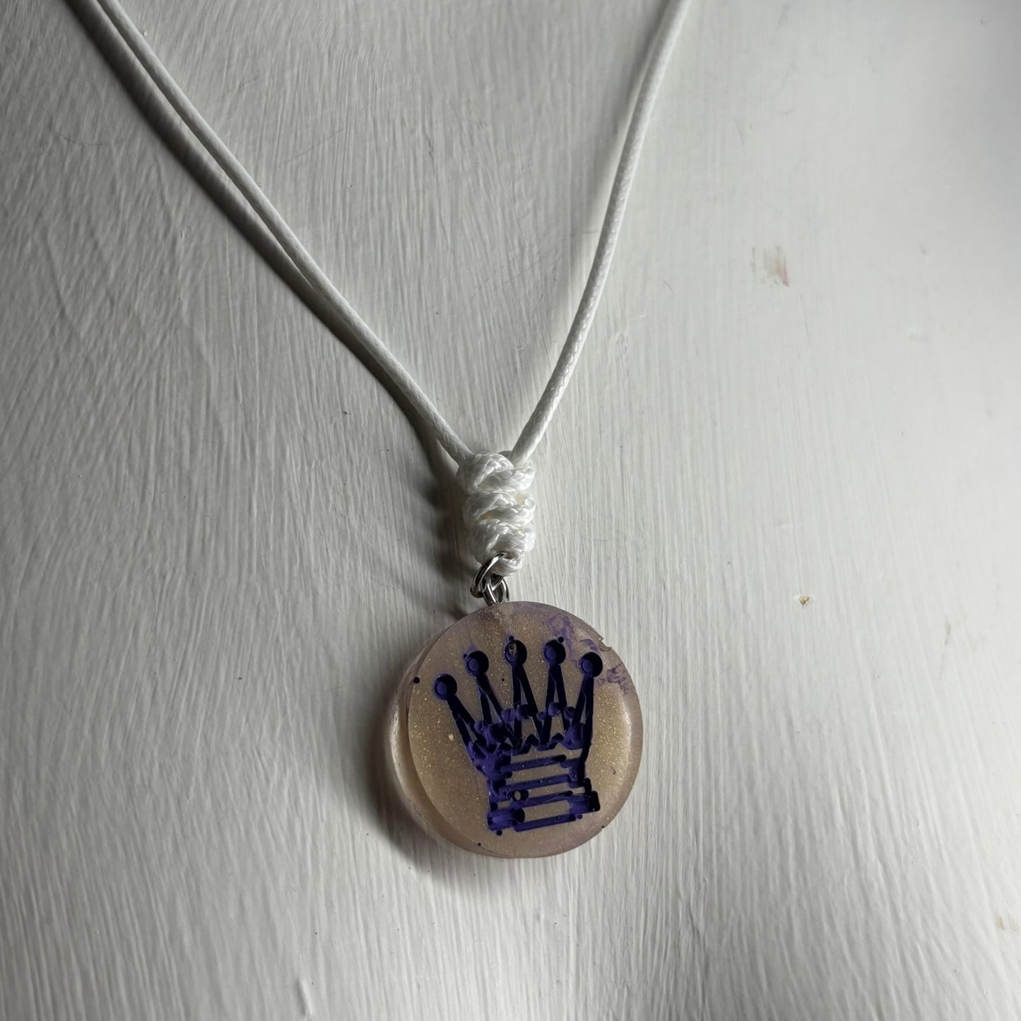 Classic Purple Queen - Handmade Resin Chess Necklace