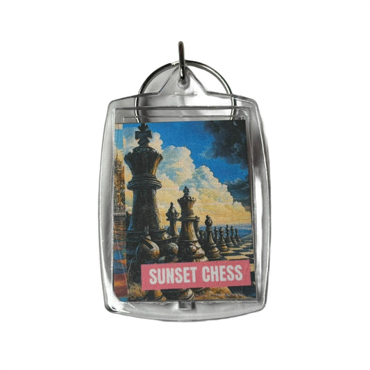 A Nice Day - Sunset Chess Photo Keychain