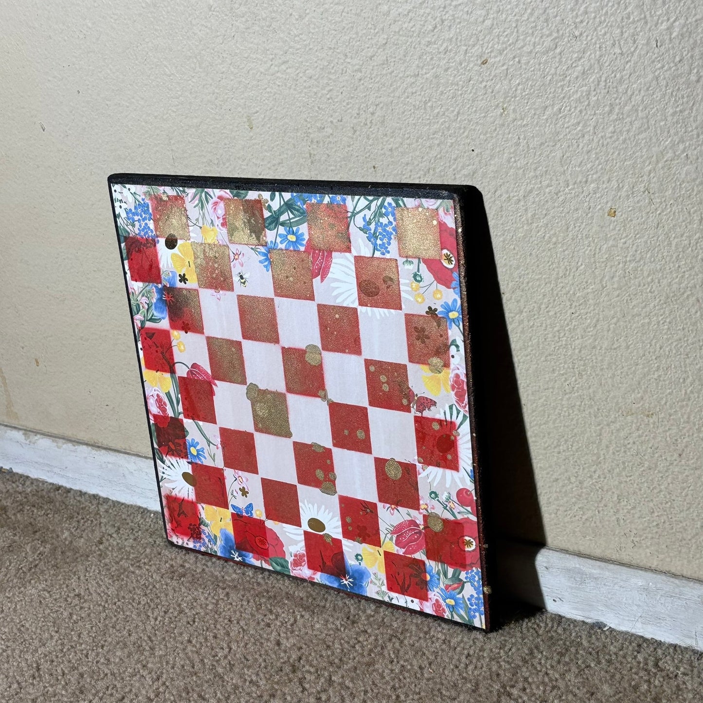 Red Garden - Scrapbook Chess Board