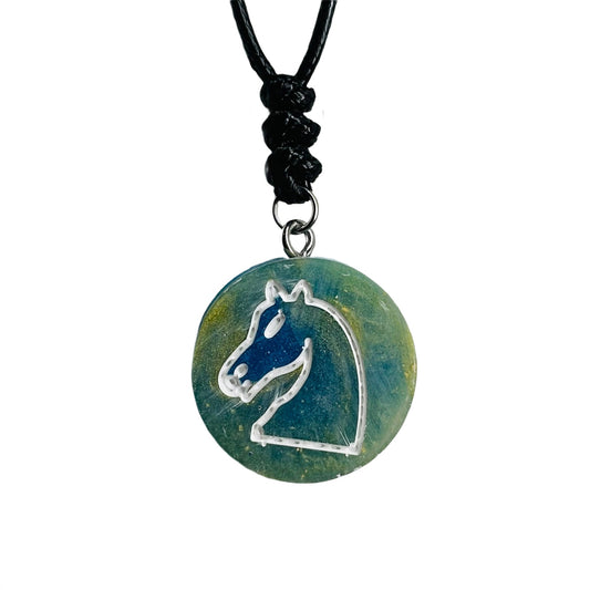 Swampy Knight - Handmade Resin Chess Necklace