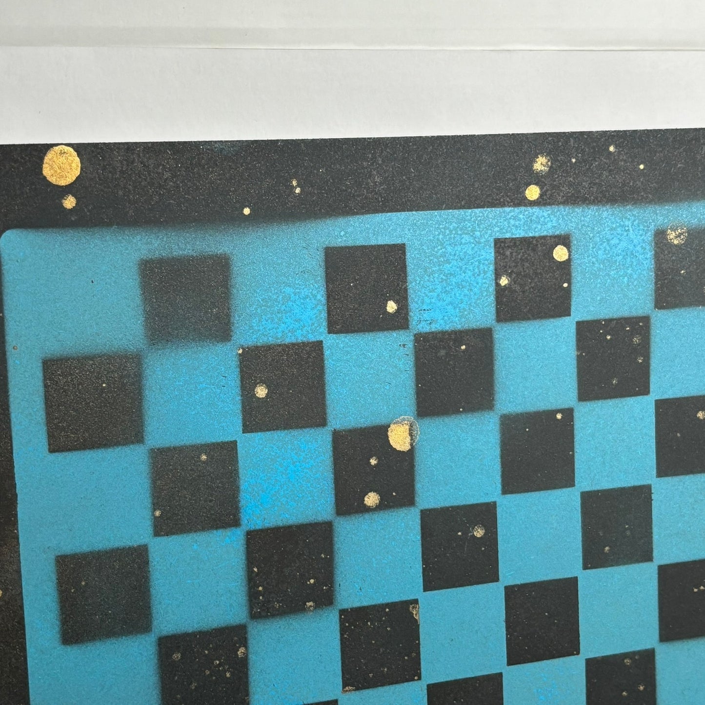 Chinese Golden Blue - Painted Chess Board