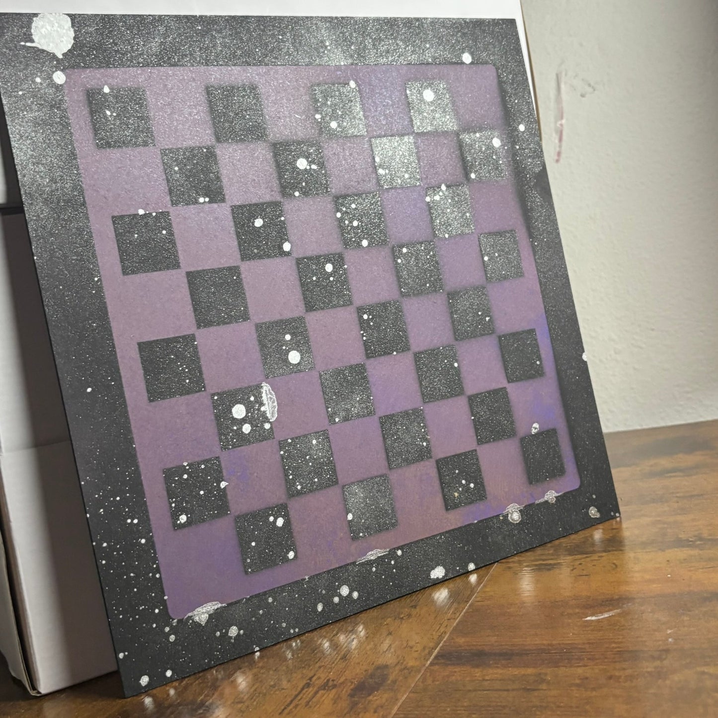 Black & Purple - Painted Chess Board