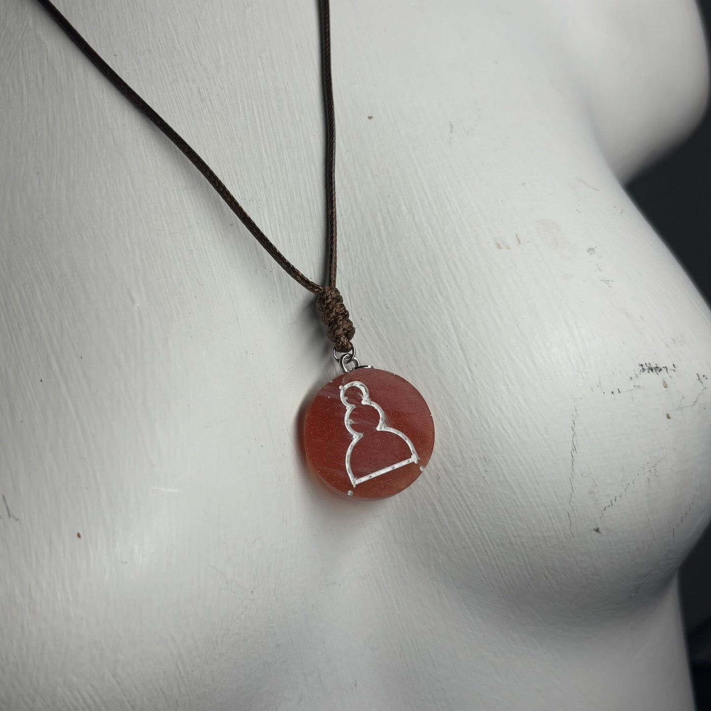 Vintage Red Pawn - Handmade Resin Chess Necklace