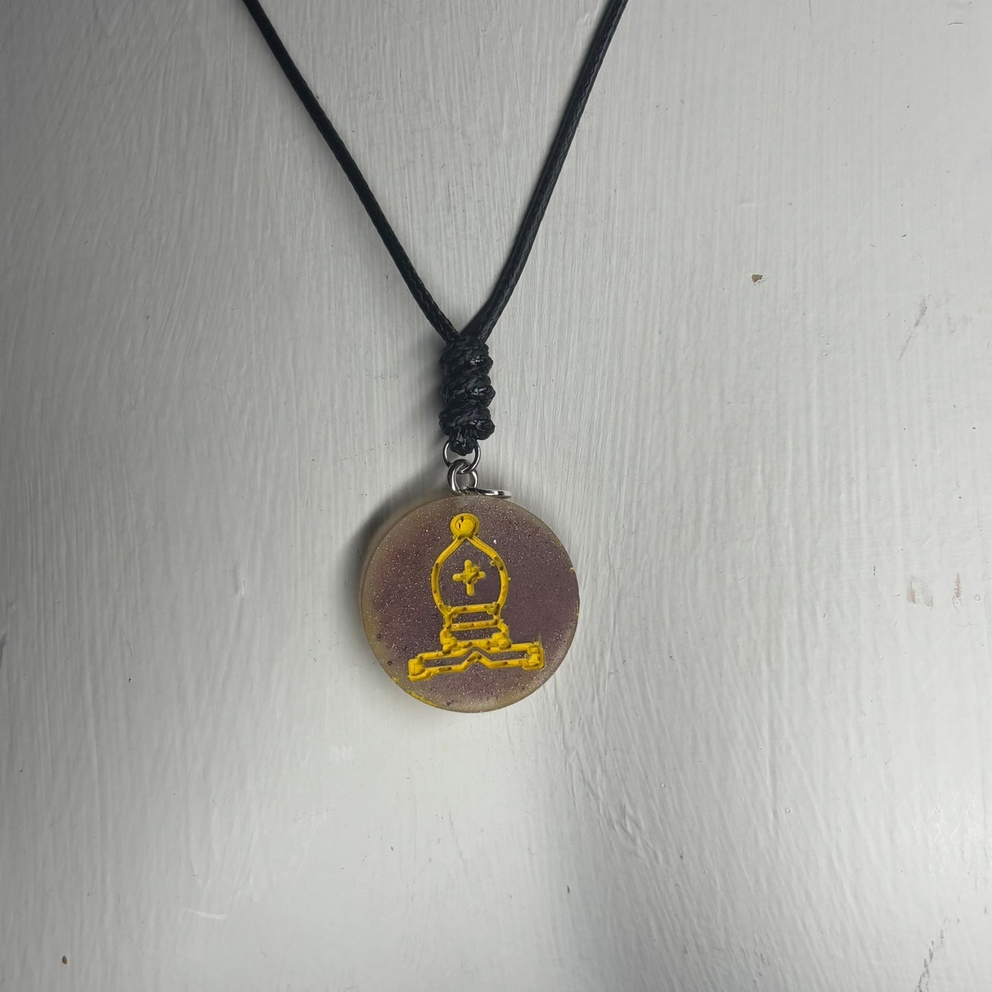 Rust Bishop - Handmade Resin Chess Necklace