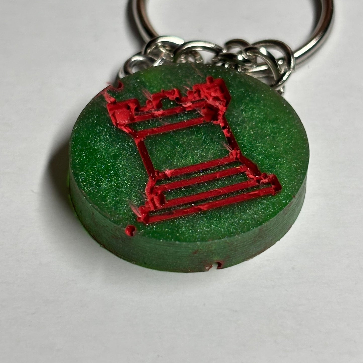 Green Red Rook - Handmade Resin Keychain