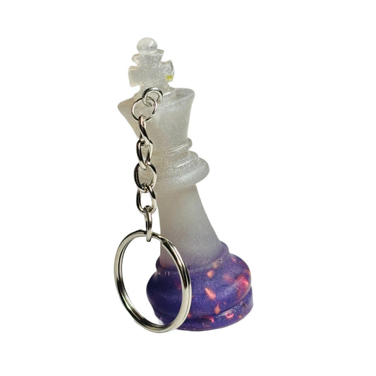 Purple/White King - Handmade Resin Keychain