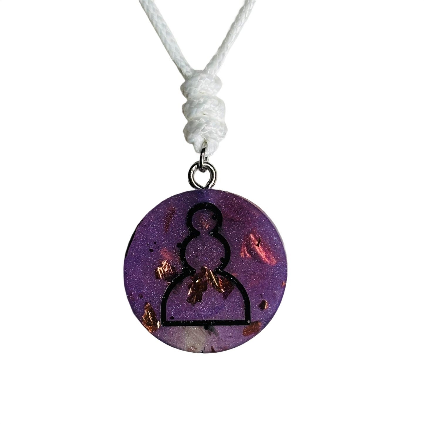 Iced Purple Pawn - Handmade Resin Chess Necklace