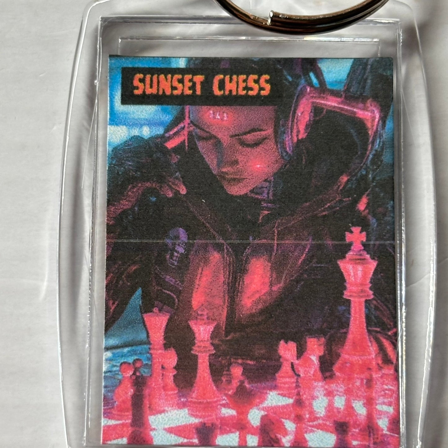 Pink Flow - Chess  Photo Keychain