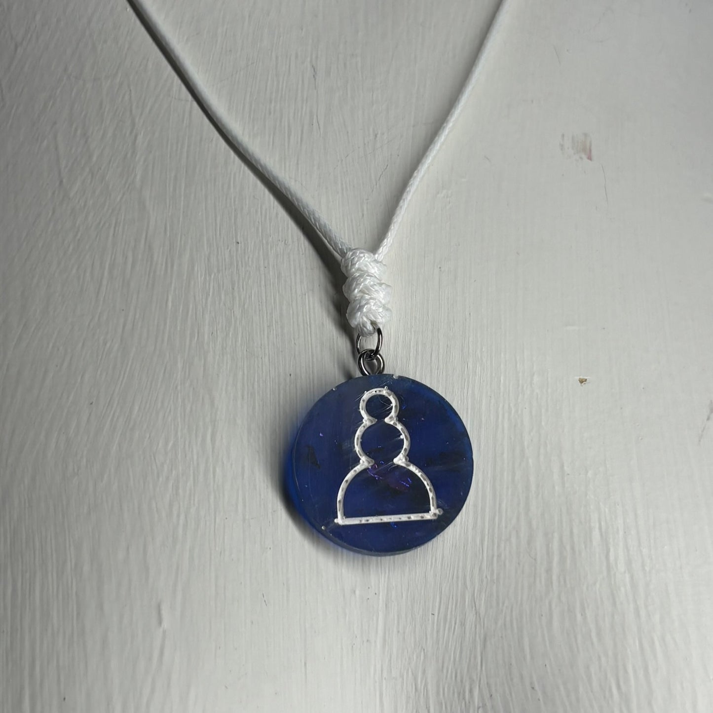 Blue Pawn - Handmade Resin Chess Necklace