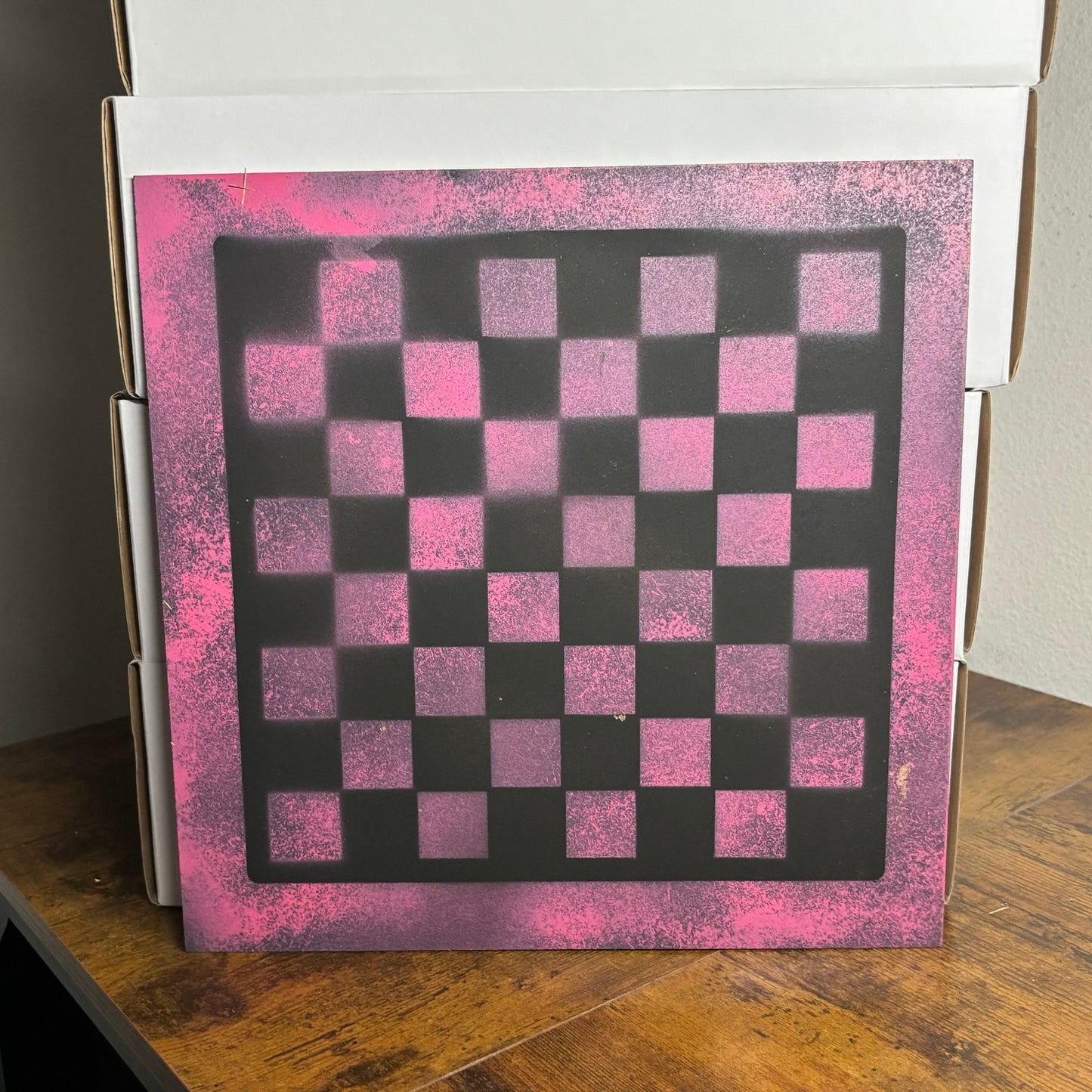 Pink & Black - Painted Chess Board