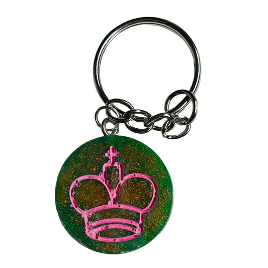 Green Pink King - Handmade Resin Keychain