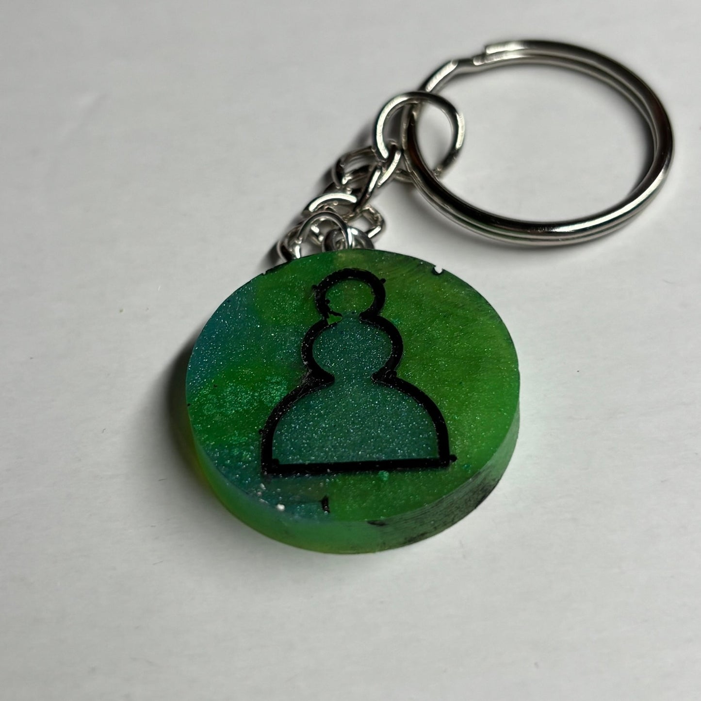 Dark Green Pawn - Handmade Resin Keychain