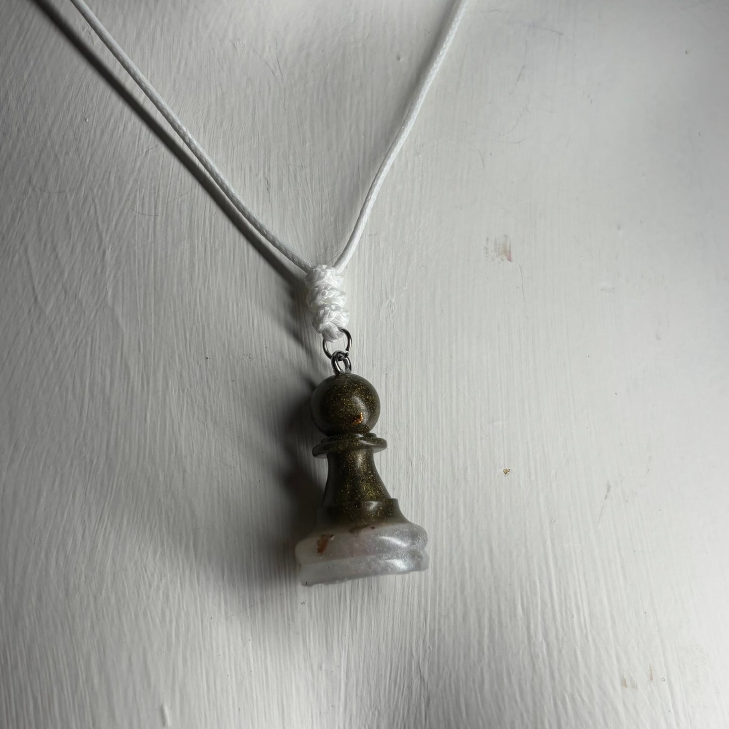 Vintage Green Pawn - Handmade Resin Chess Necklace