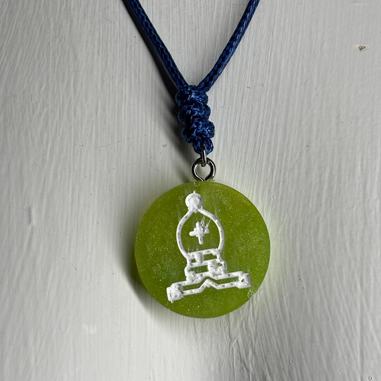 Lime Green - Handmade Resin Chess Necklace