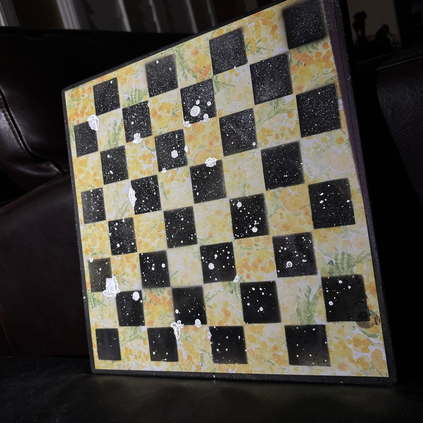Yellow Flowers - Scrapbook Chess Board