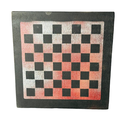 Powdered Red - Painted Chess Board