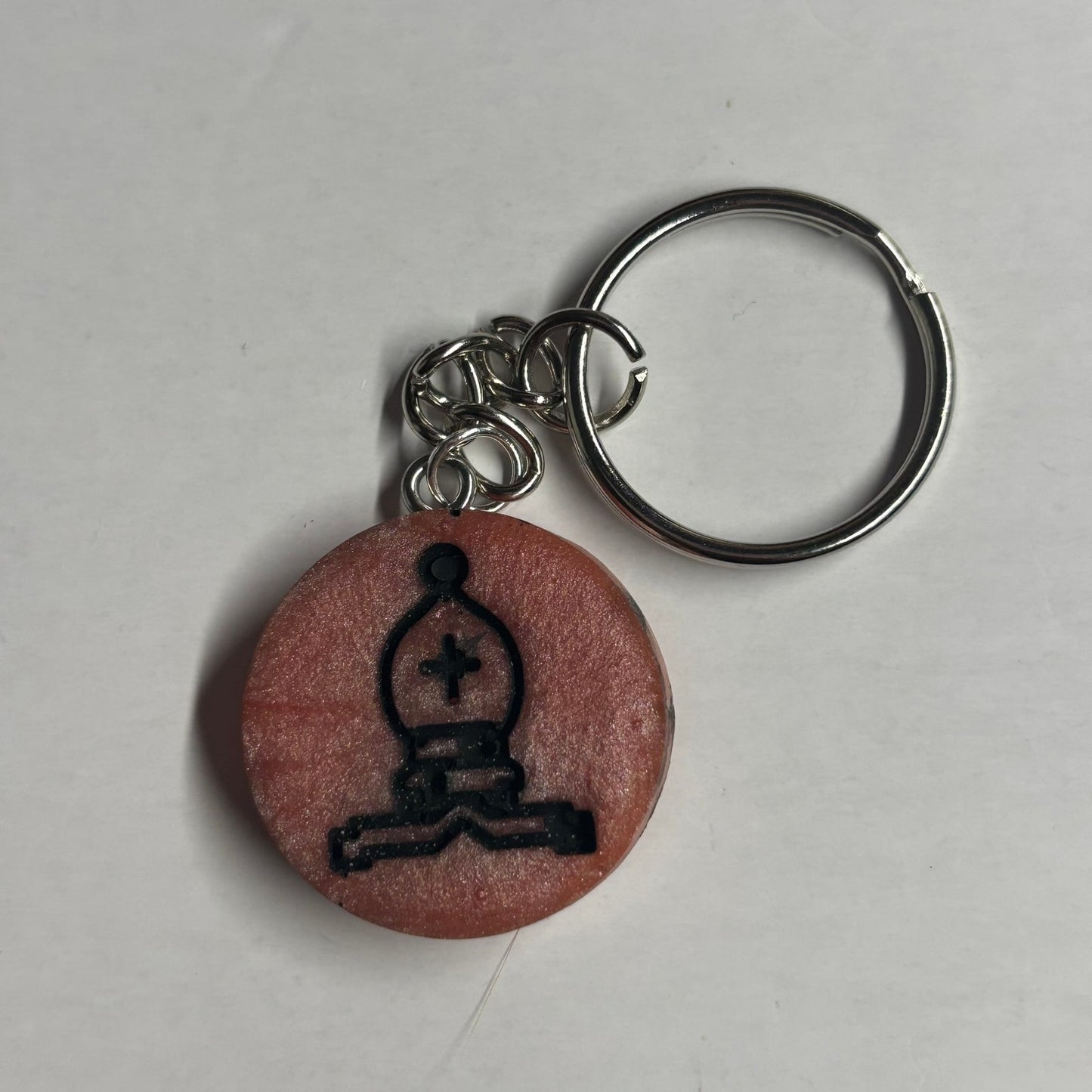 Peach Pink Bishop - Handmade Resin Keychain