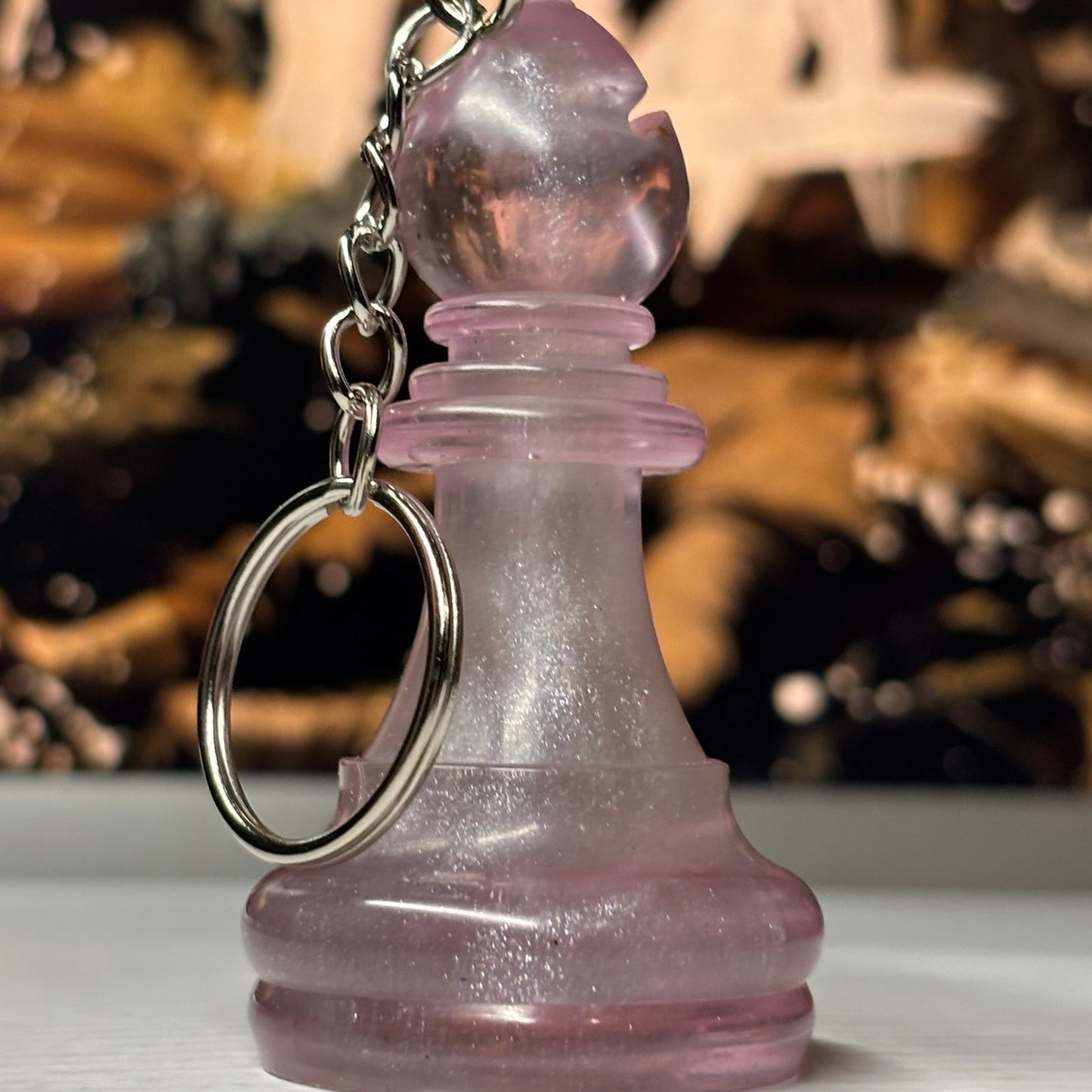 Splendid Pink Bishop - Handmade Resin Keychain - Large Edition