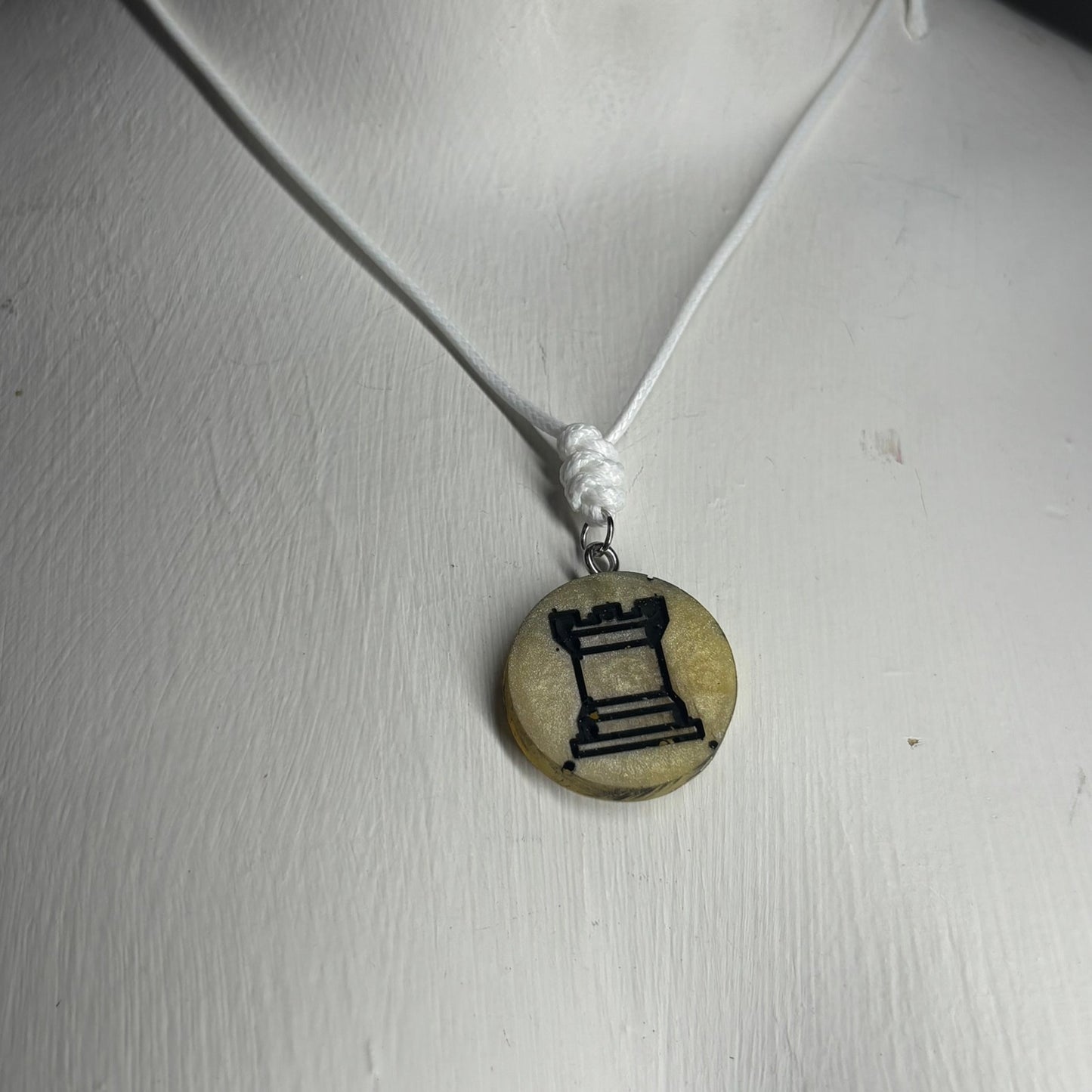 Yellow Supreme Rook - Handmade Resin Chess Necklace