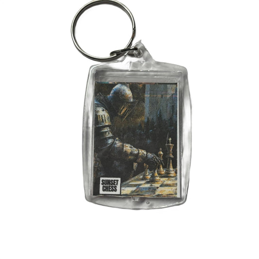Silver Knight - Chess  Photo Keychain