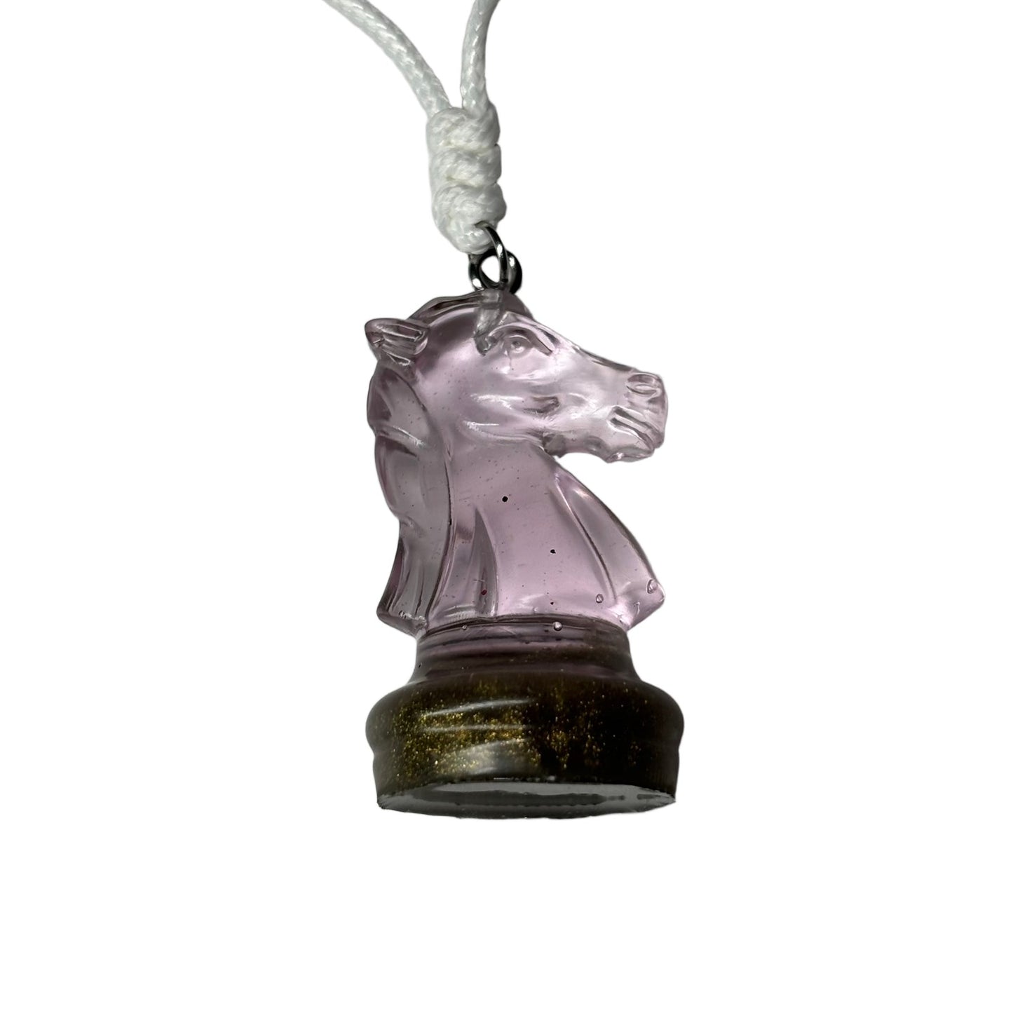 Quality Pink Knight - Handmade Resin Chess Necklace