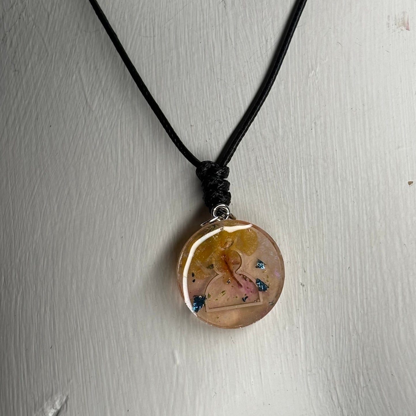 Cream Yellow Pawn - Handmade Resin Chess Necklace