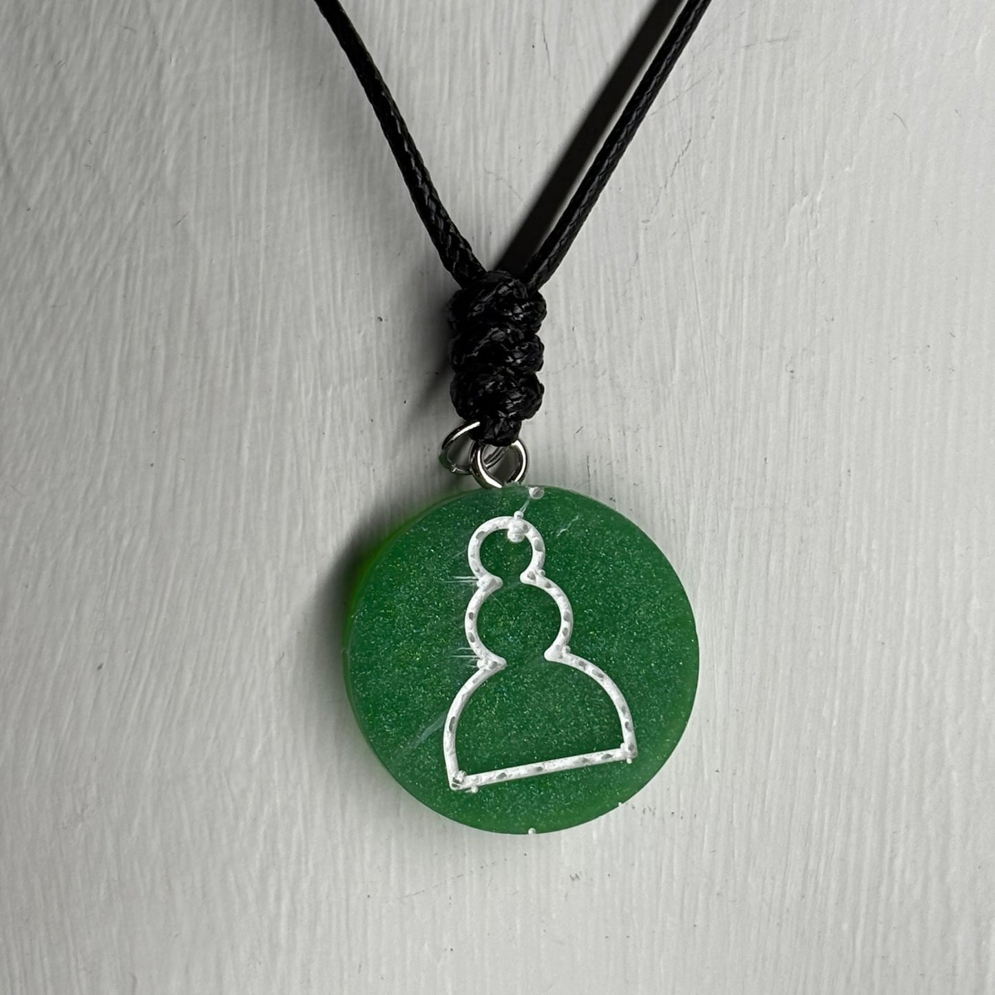 Green Pawn - Handmade Resin Chess Necklace