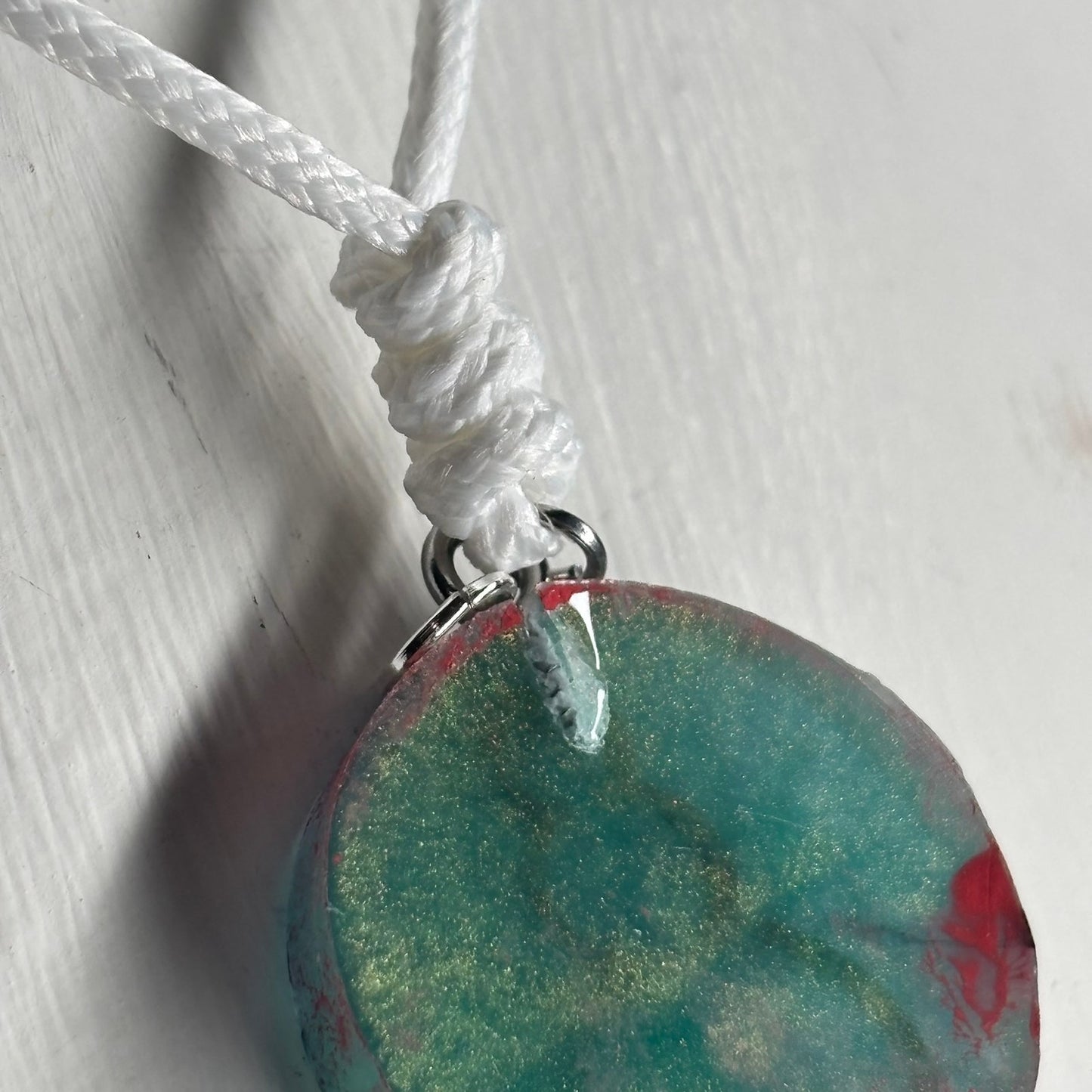 Aqua Green Pawn - Handmade Resin Chess Necklace