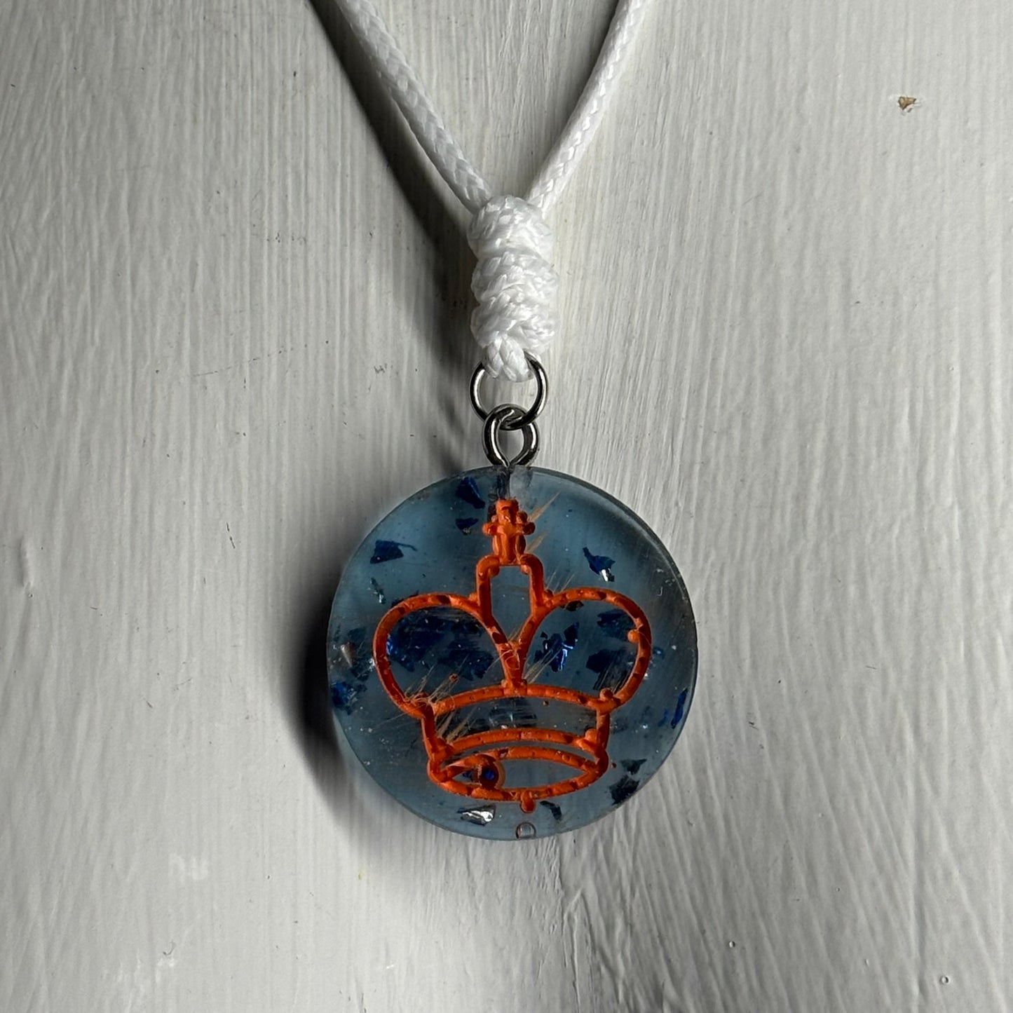 Royal Blue King - Handmade Resin Chess Necklace