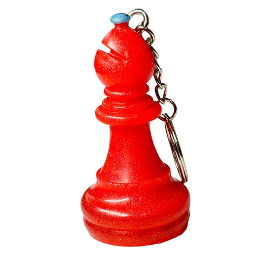 Hot Red Bishop - Handmade Resin Keychain - Large Edition