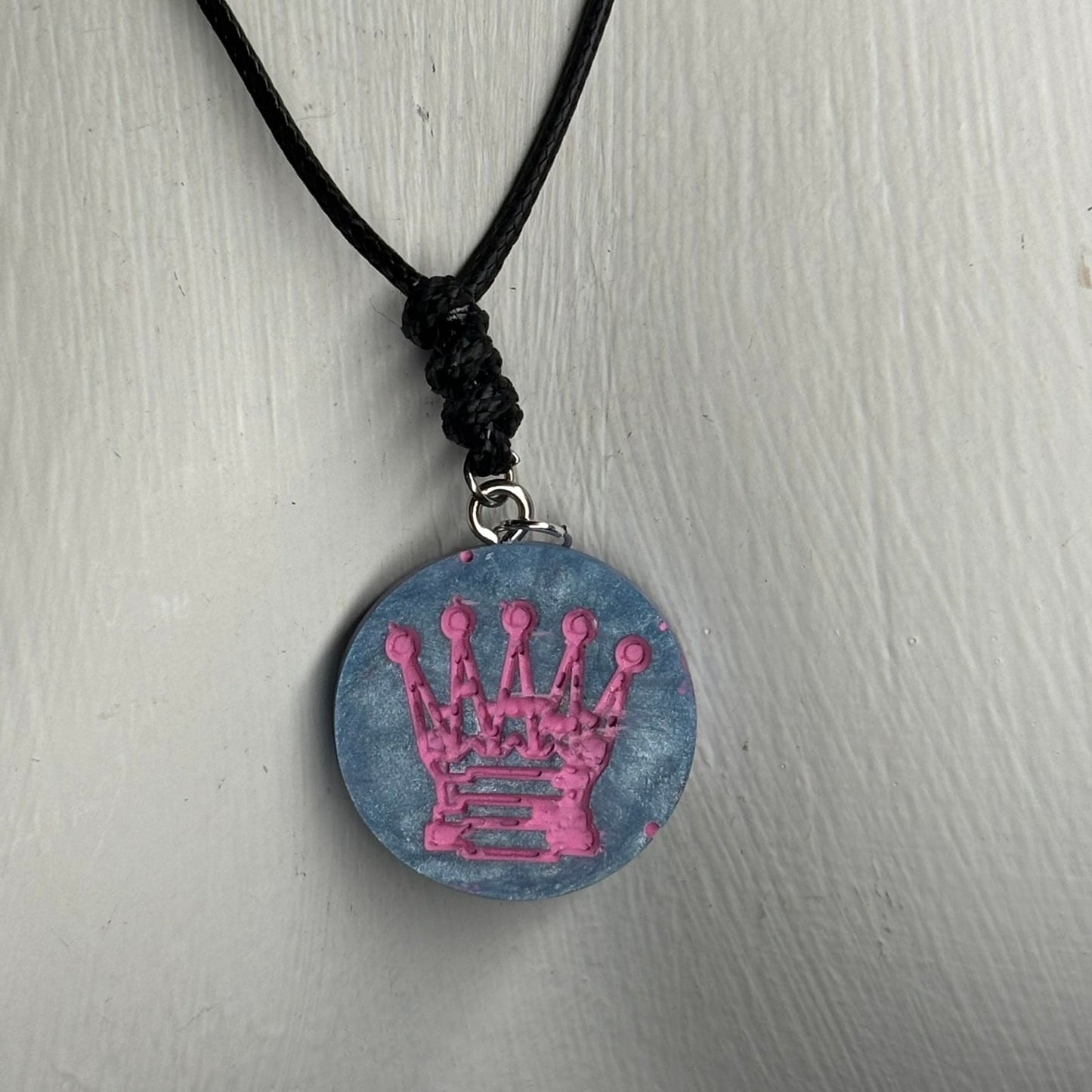 Pink Pawn Queen - Handmade Resin Chess Necklace