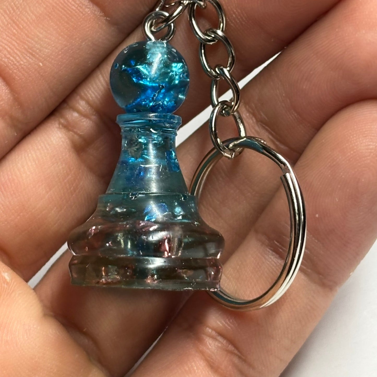 Beautiful Blue Pawn - Handmade Resin Keychain
