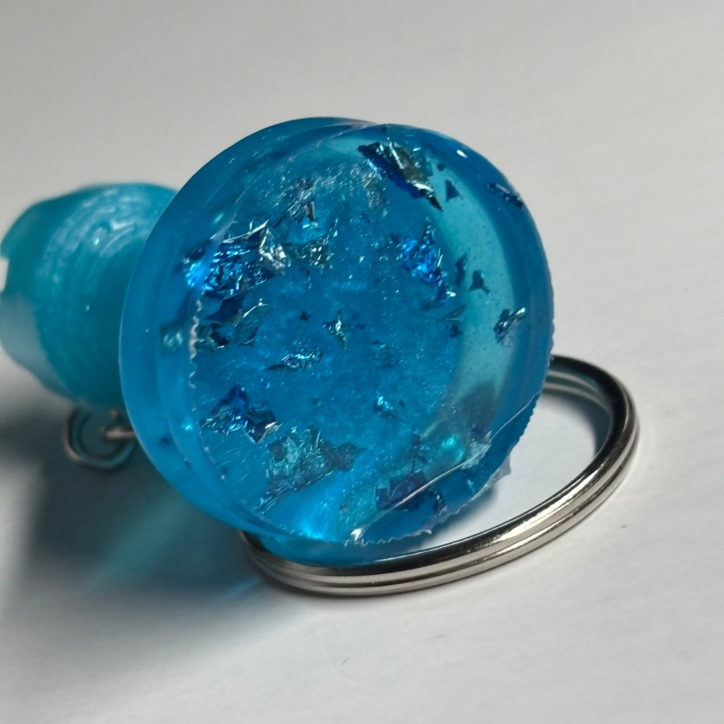 Blue Crystal Rook - Handmade Resin Keychain