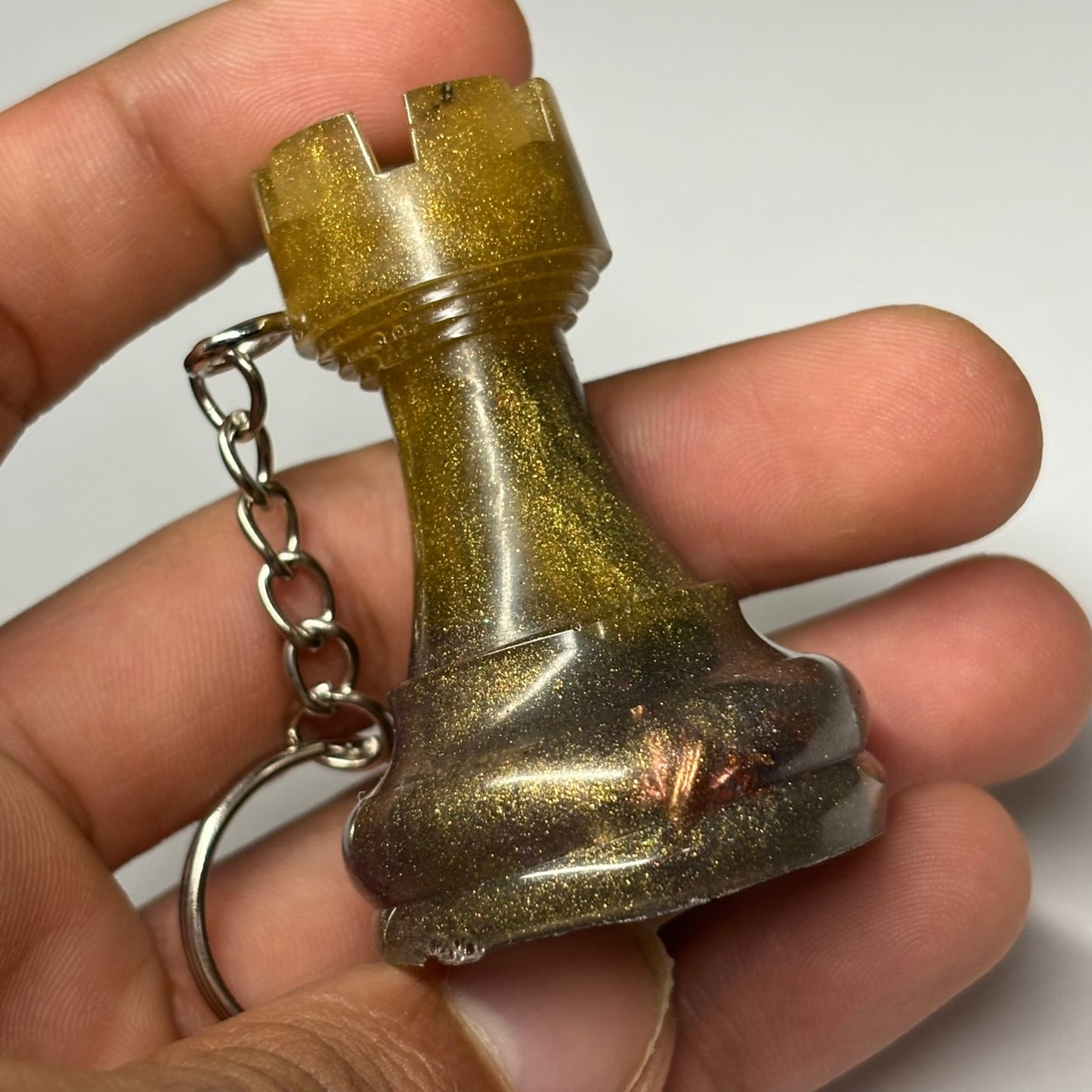 Royal Brown Rook - Handmade Resin Keychain - Large Edition
