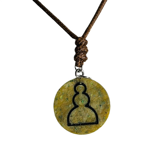 Brown Classic Pawn - Handmade Resin Chess Necklace