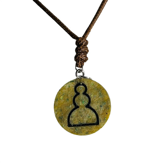 🎁 Brown Classic Pawn - Handmade Resin Chess Necklace (100% off)