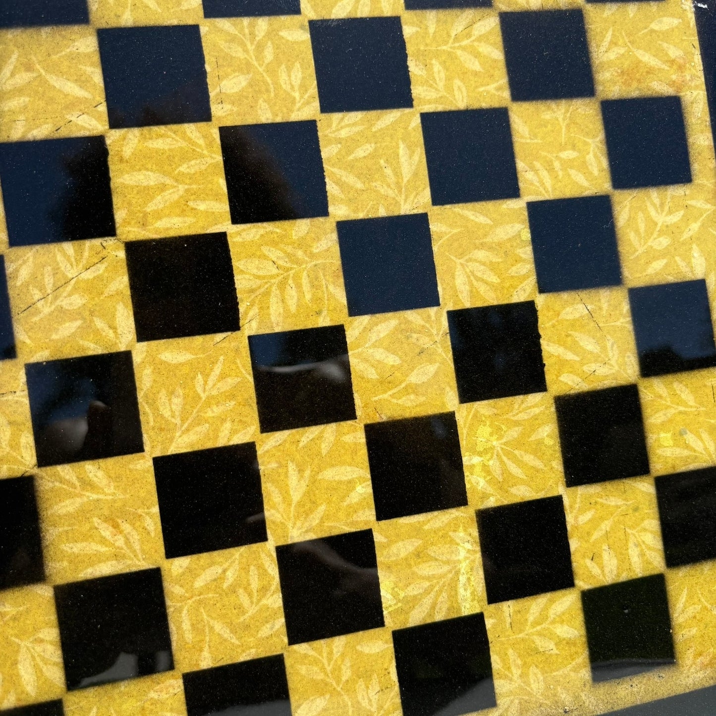 Yellow & Black - Resin Coated Chess Board