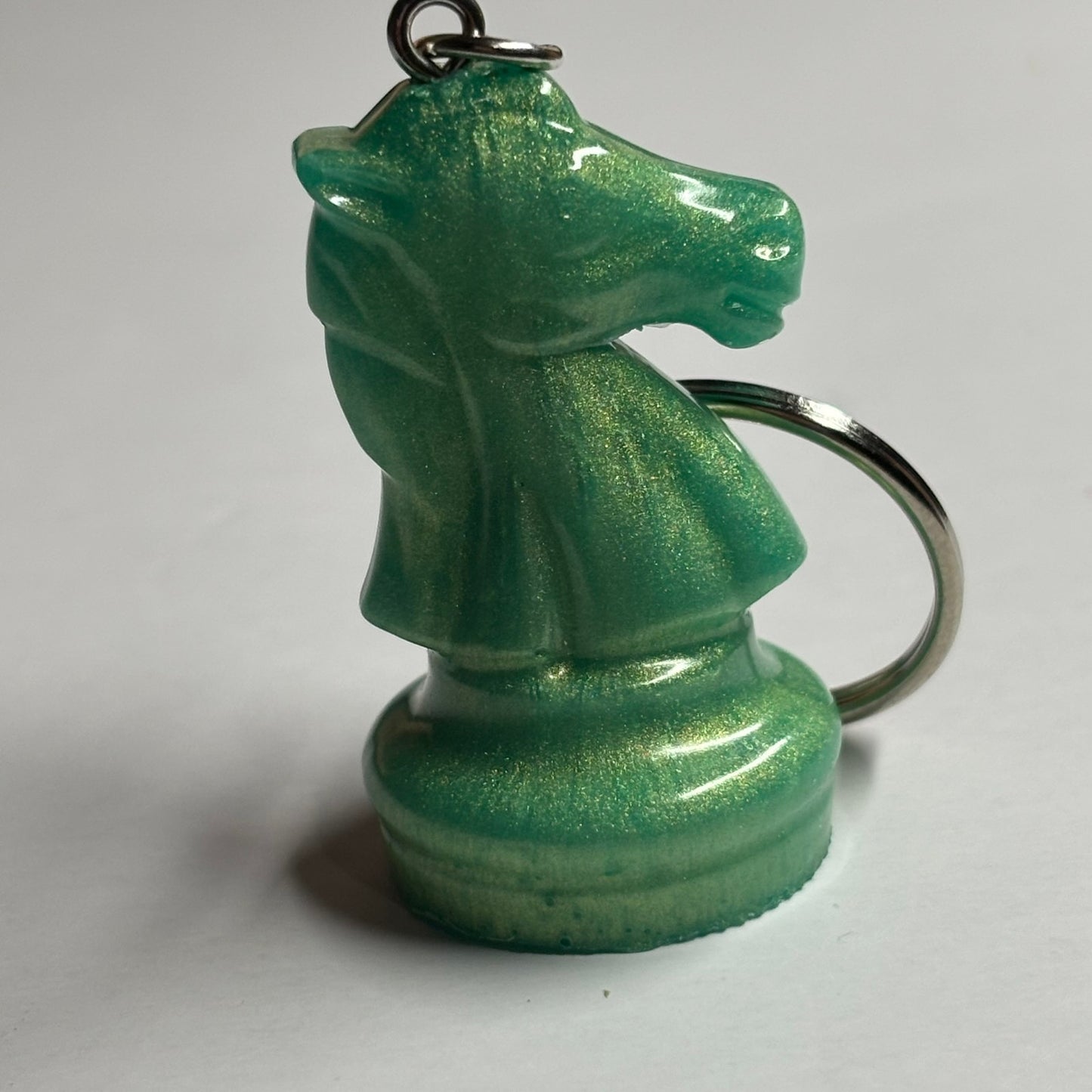 Solid Green Knight - Handmade Resin Keychain