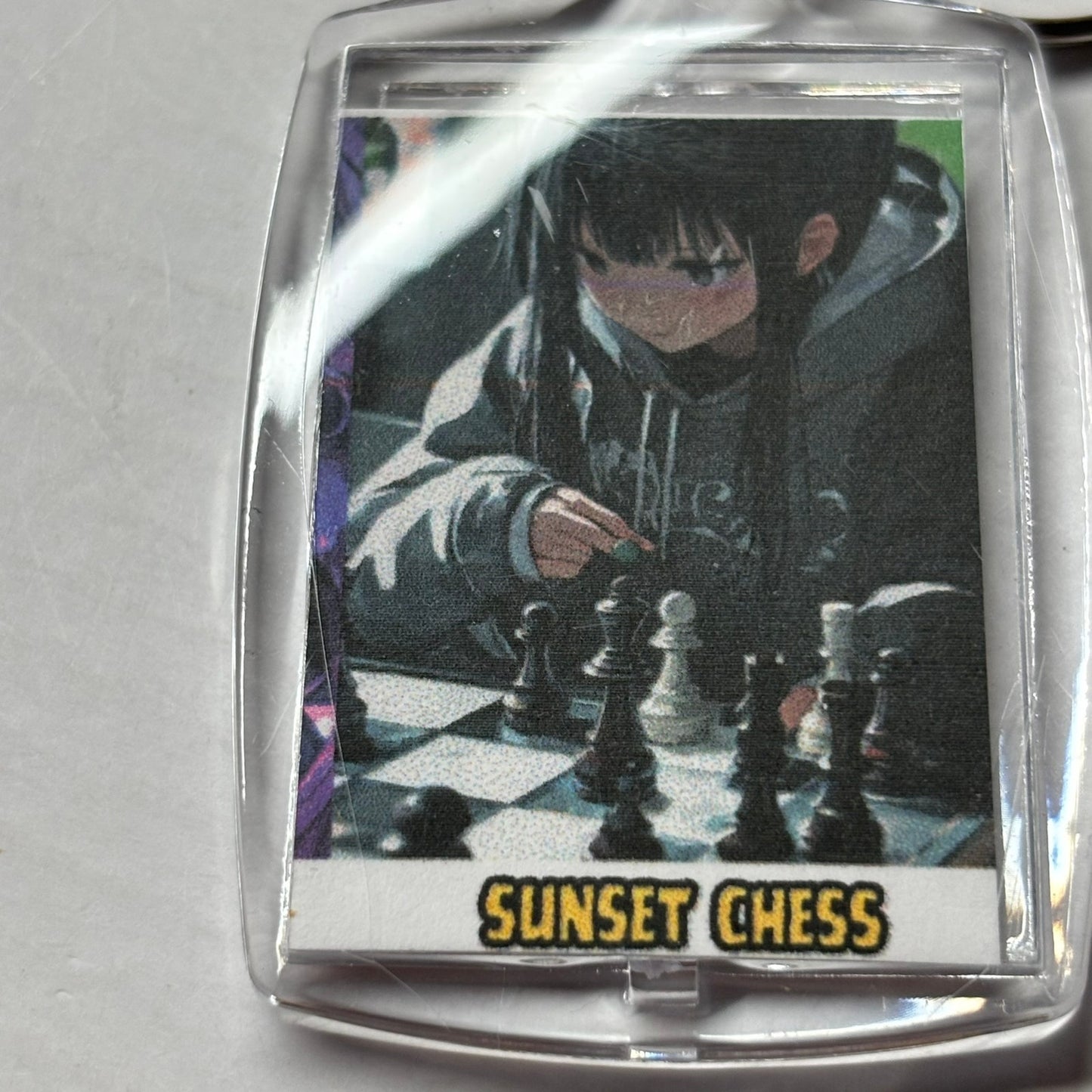 Anime Girl - Chess  Photo Keychain