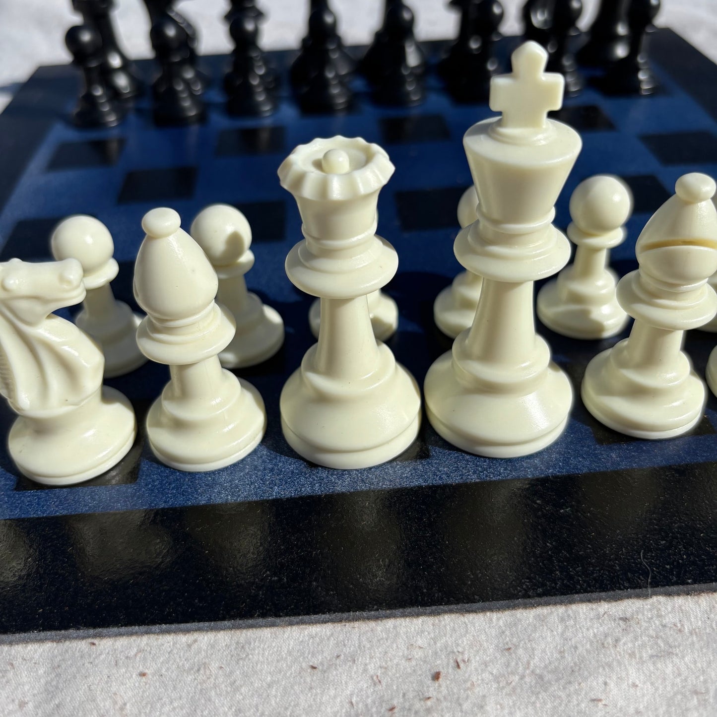 Dark Blue & Black - Painted Chess Set