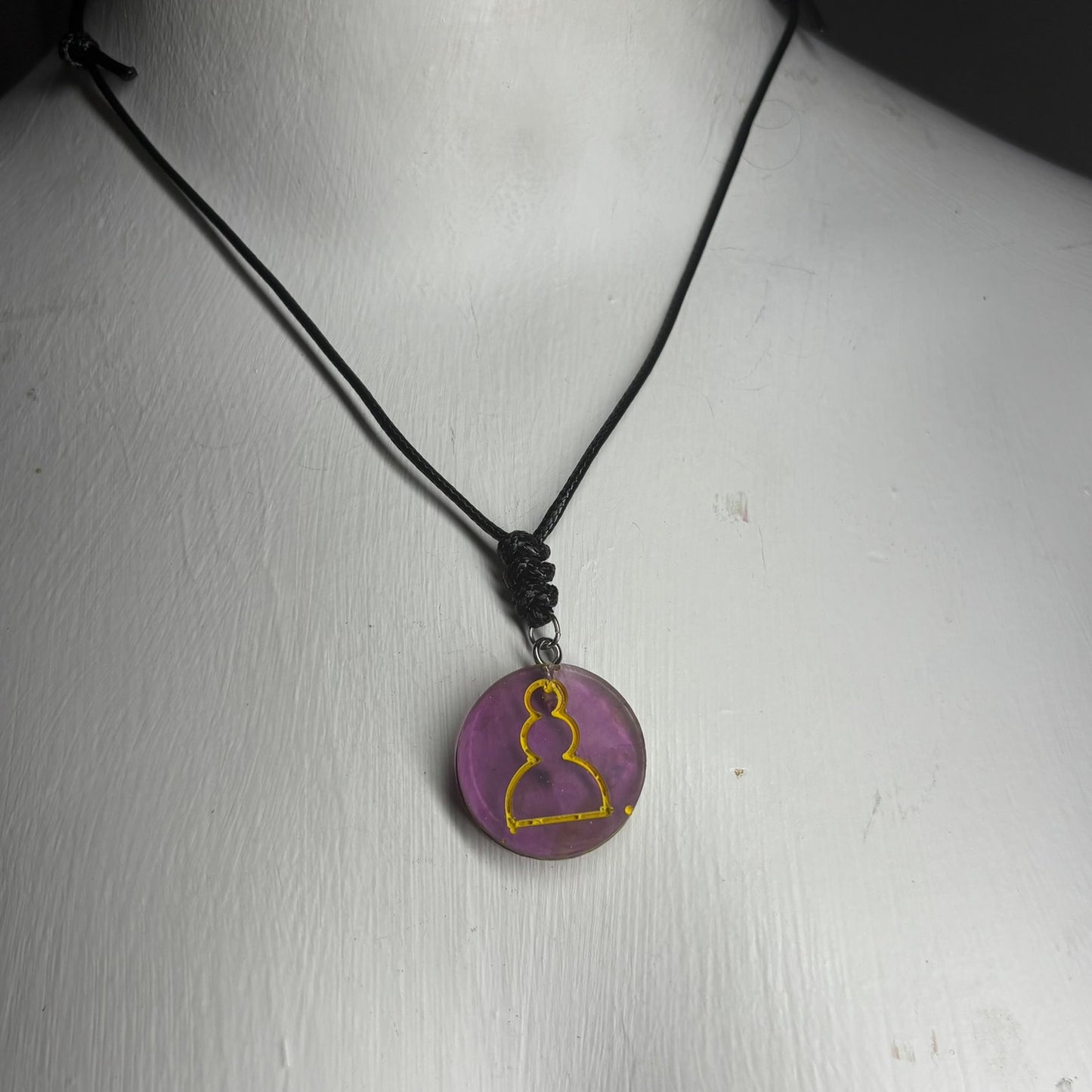 Translucent Purple Pawn - Handmade Resin Chess Necklace