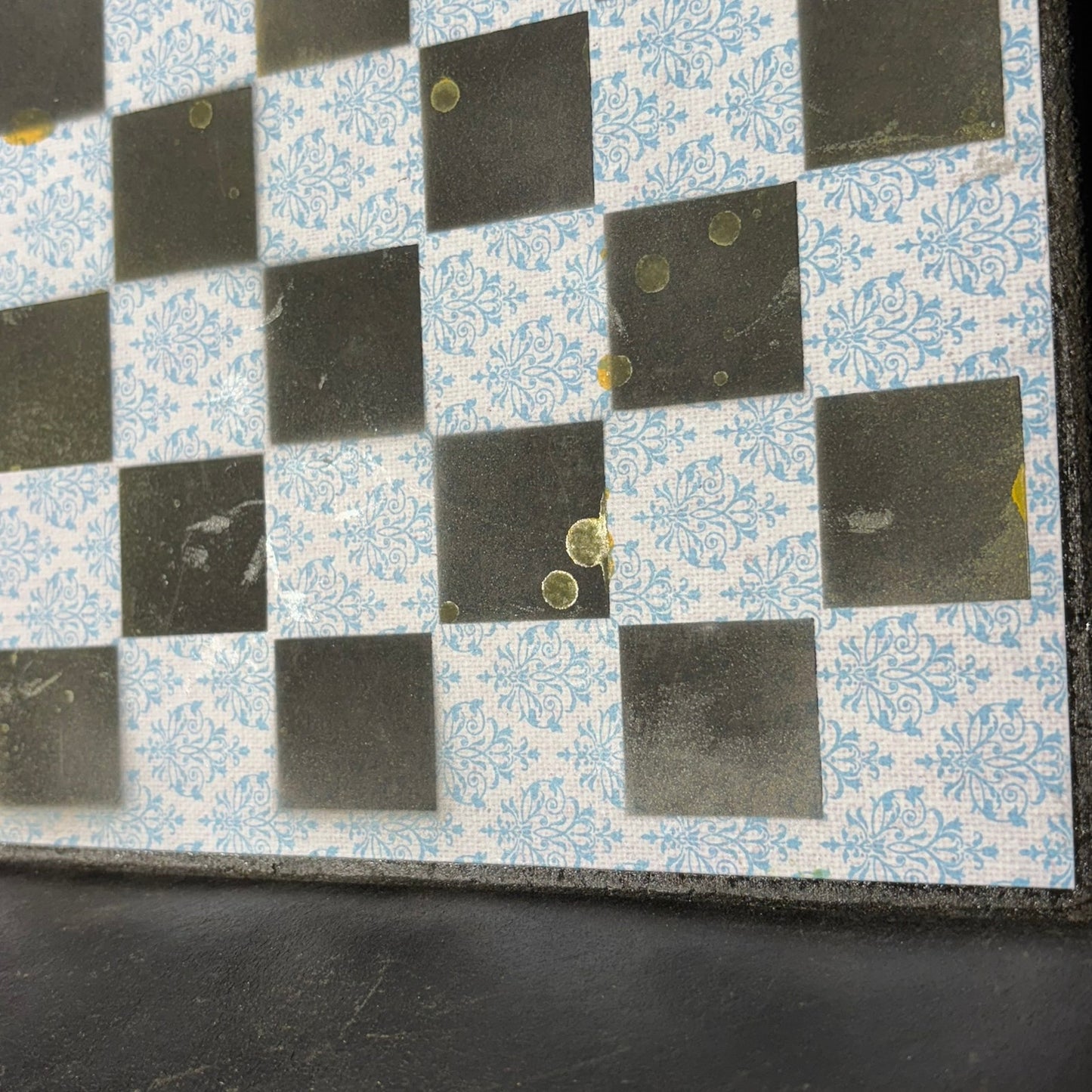 Vintage Blue & Black- Scrapbook Chess Board