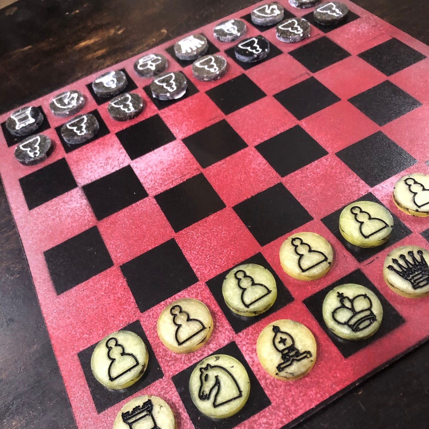 Slush Red - Painted Chess Set