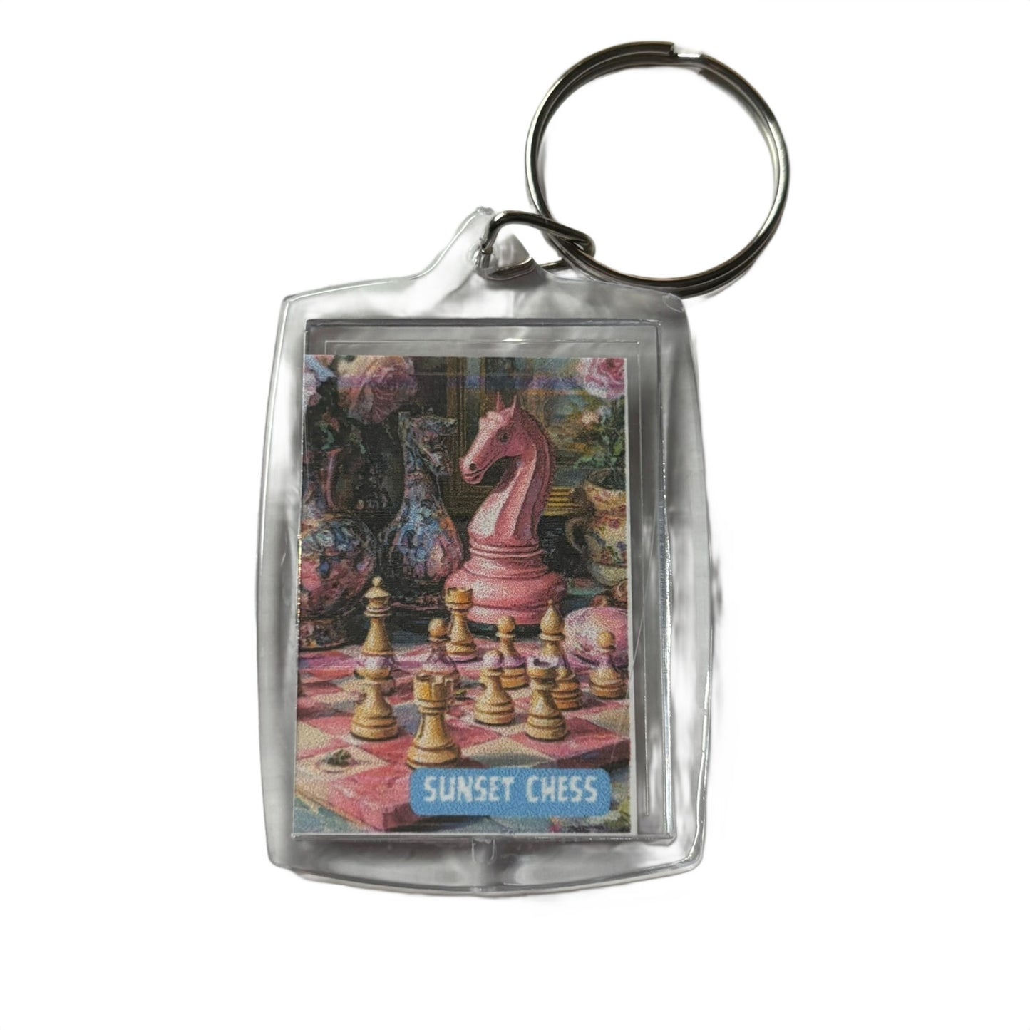 Pink Set - Chess  Photo Keychain
